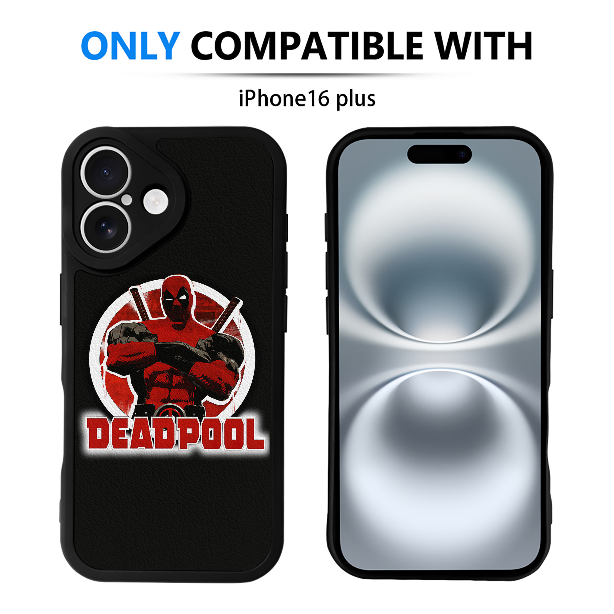 （画像用） Deadpool デッドプール 【iPhone 16シリーズ対応】シリコンスマホケース（レザー調） 材質：シリコン